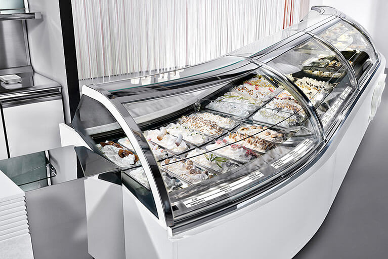 Space Display Case- Ice Cream and Gelato Dipping Cabinet Space Display Case for gelato, ice cream, and frozen desserts