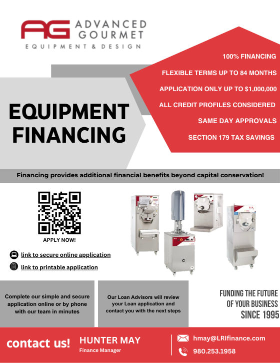 Advanced Gourmet equipment financing flyer
