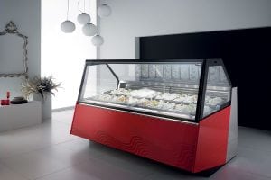 Gelato Display Case red
