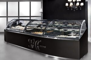 Space Gelato Display Case Black Closed