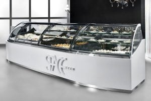 Space Pastry Deli Display Case White Closed