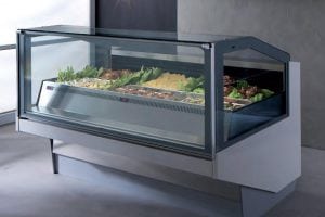Preformer Bain Marie Display Case Food Showcase