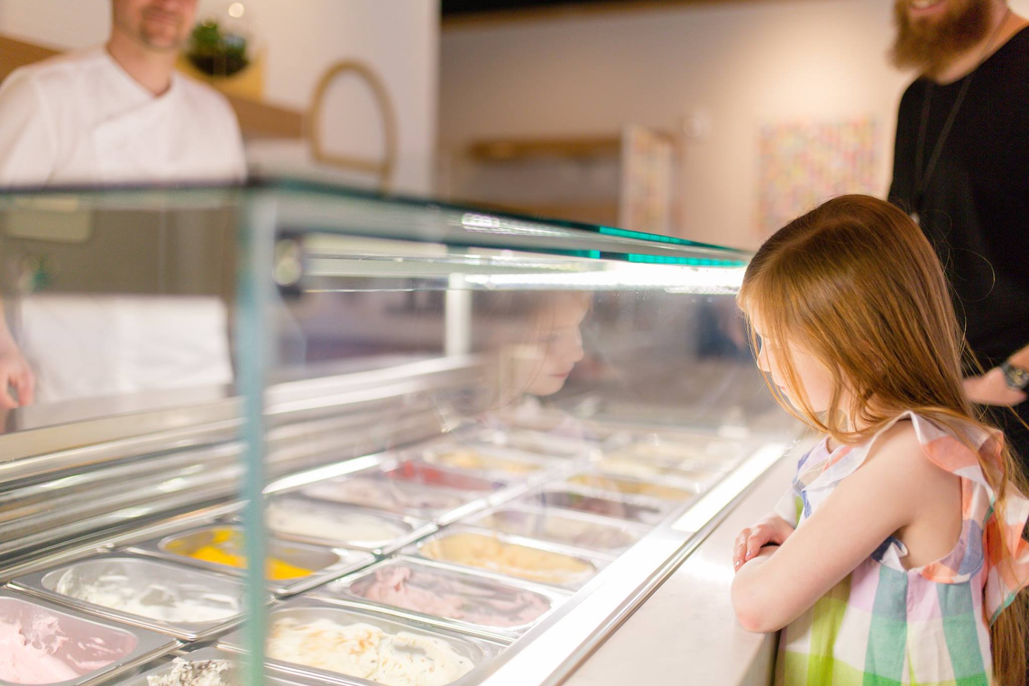 Prima by Ciam G1 gelato display case in a parlour-style ice cream house