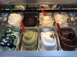 Different flavors of ice cream and gelato